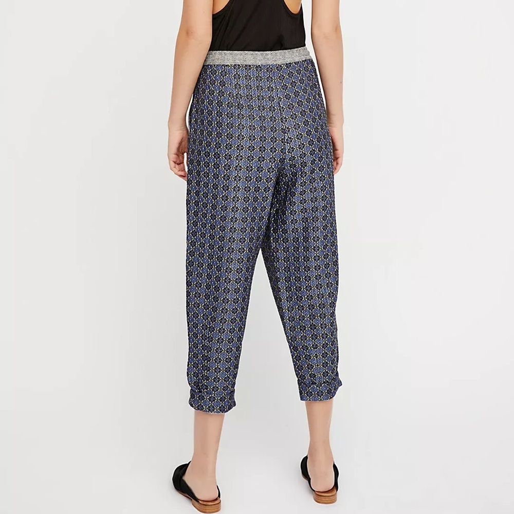 Free People Blue Patterned Drawstring Joggers - Picture 2 of 4